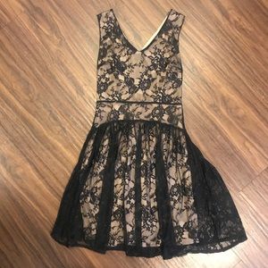 Bellatrix Black and Tan Lace Dress